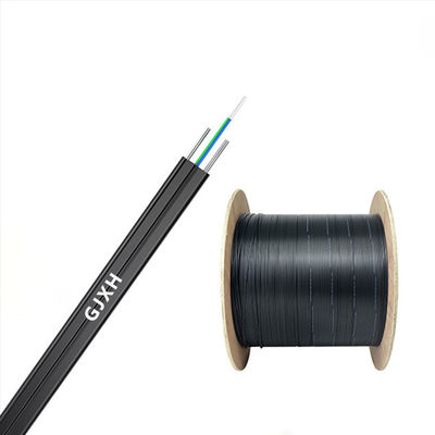 購入 Black Flat Drop Fiber Optic Cable HXCOWO GJXH G657A FTTH Flat Drop Fiber Cable オンライン製造
