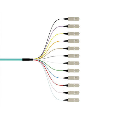 購入 Wavelength 850nm/1310nm/1550nm 12Color-Coded Bunch Ribbon Type SC Fiber Optic Pigtails オンライン製造