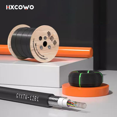 購入 High Speed HXCOWO Aerial Single Mode GYXTW Outdoor 12Core G652D Tube HDPE Jacket Armoured Fiber Optical Cable オンライン製造