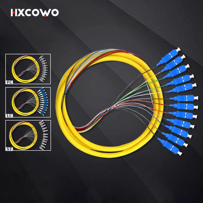 購入 HXCOWO FTTN Fiber Pigtails 12 Cores SC LC Pigtail ST FC UPC/APC MM 50/125 62.5/125 オンライン製造