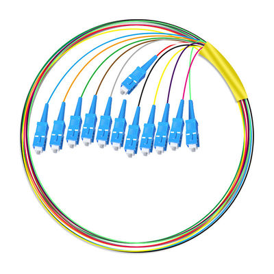 購入 HXCOWO 12 Core SC Bundle Tail Single Mode Telecom Grade Head And Tail Fiber Optic Pigtail オンライン製造