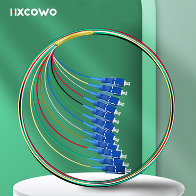 購入 FTTX HXCOWO 12 Color Fiber Optical Pigtail SC UPC Single Mode G657A 0.9mm G652D オンライン製造