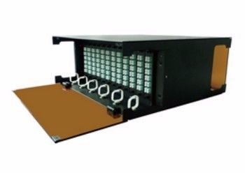 購入 MTP MPO シャーシ 4U ファイバー パッチ パネル MPO ファイバー カセット ブラック オンライン製造