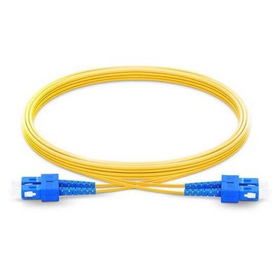 Singlemode Armored Fiber Patch Cord SC UPC To SC UPC Duplex 2.0mm PVC OFNR 9/125